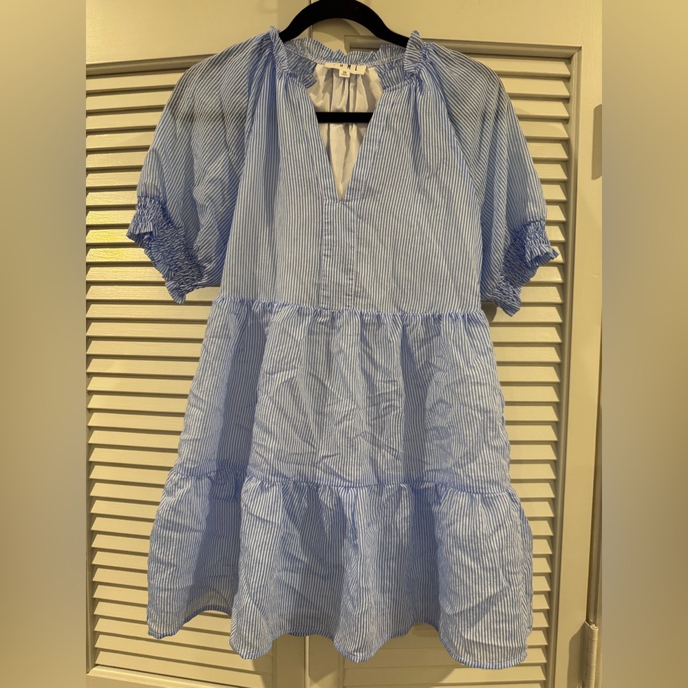 THML Blue Striped Mini Dress